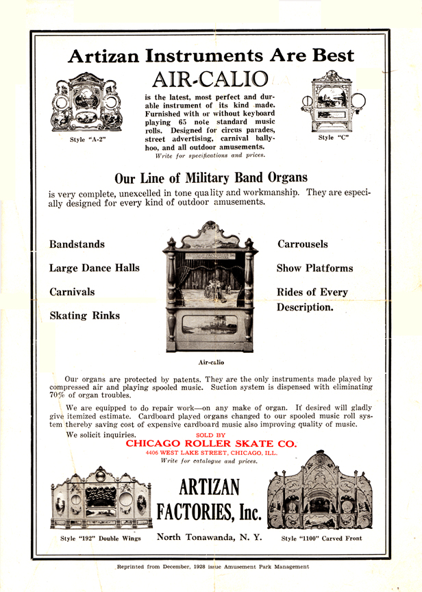 Artizan Band Organ Brochure
